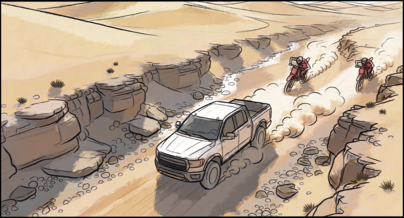 Automotive - Stunt Driving - storyboard frame 5 by Dakota Warren